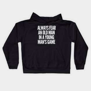 Never underestimate an old man in a young man's game Kids Hoodie